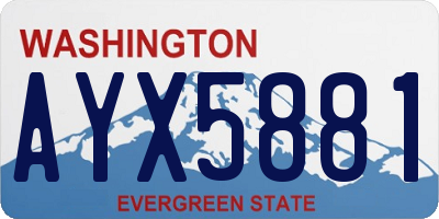 WA license plate AYX5881