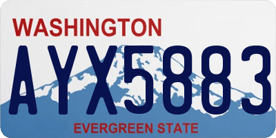 WA license plate AYX5883