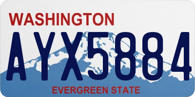 WA license plate AYX5884