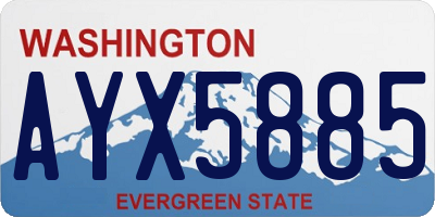 WA license plate AYX5885