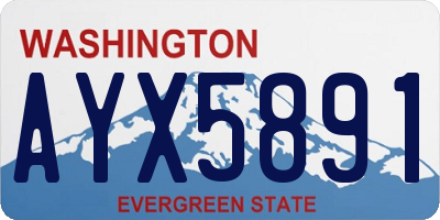 WA license plate AYX5891