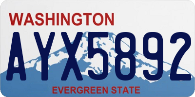 WA license plate AYX5892