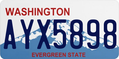 WA license plate AYX5898