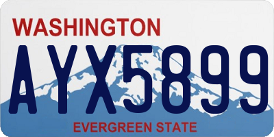 WA license plate AYX5899