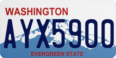 WA license plate AYX5900