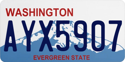 WA license plate AYX5907