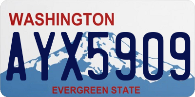 WA license plate AYX5909