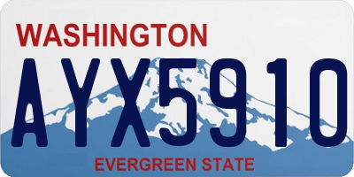 WA license plate AYX5910