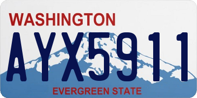 WA license plate AYX5911