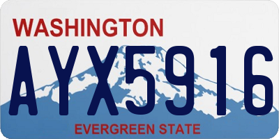 WA license plate AYX5916