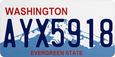 WA license plate AYX5918