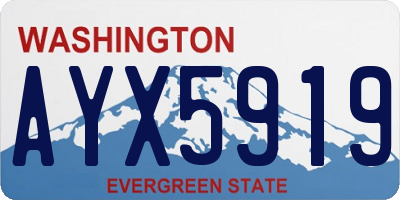 WA license plate AYX5919