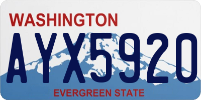 WA license plate AYX5920