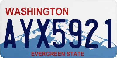 WA license plate AYX5921