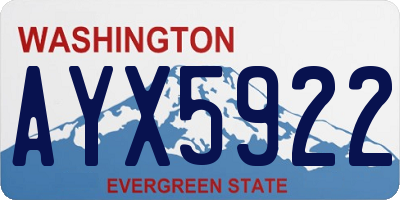 WA license plate AYX5922