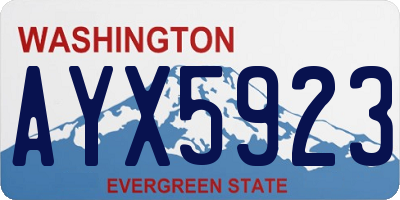 WA license plate AYX5923