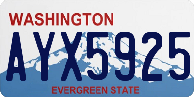 WA license plate AYX5925