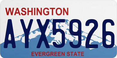 WA license plate AYX5926