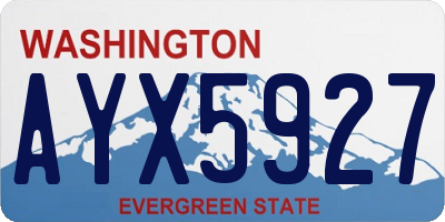 WA license plate AYX5927