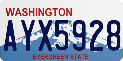 WA license plate AYX5928