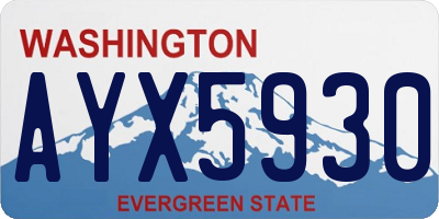 WA license plate AYX5930