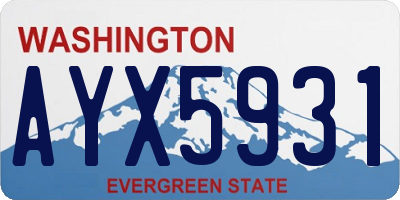 WA license plate AYX5931