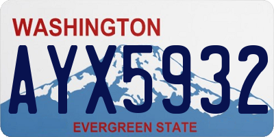 WA license plate AYX5932