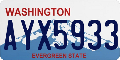 WA license plate AYX5933