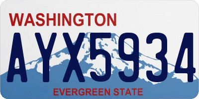 WA license plate AYX5934