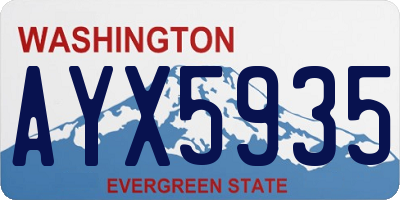 WA license plate AYX5935