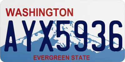 WA license plate AYX5936