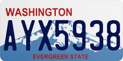 WA license plate AYX5938