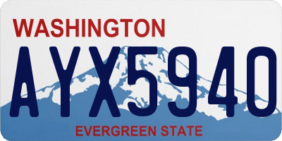 WA license plate AYX5940