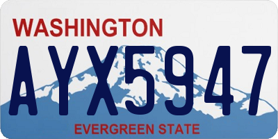 WA license plate AYX5947