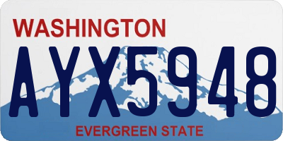 WA license plate AYX5948