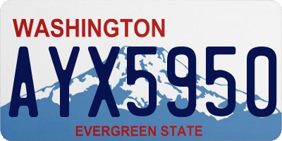 WA license plate AYX5950