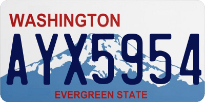 WA license plate AYX5954