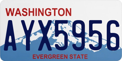 WA license plate AYX5956