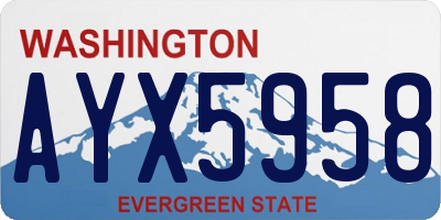 WA license plate AYX5958