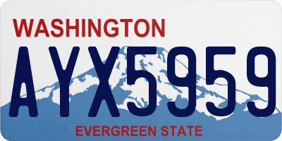 WA license plate AYX5959