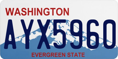 WA license plate AYX5960