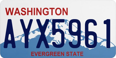 WA license plate AYX5961