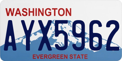 WA license plate AYX5962