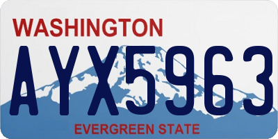 WA license plate AYX5963