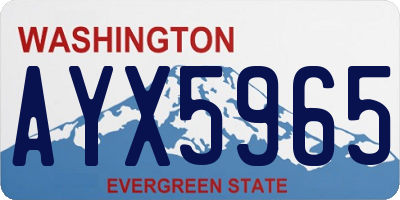 WA license plate AYX5965