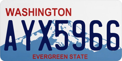 WA license plate AYX5966