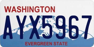 WA license plate AYX5967