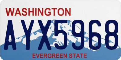 WA license plate AYX5968