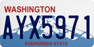 WA license plate AYX5971