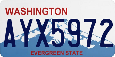 WA license plate AYX5972